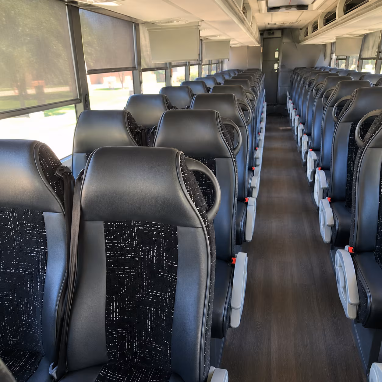reading charter bus interior